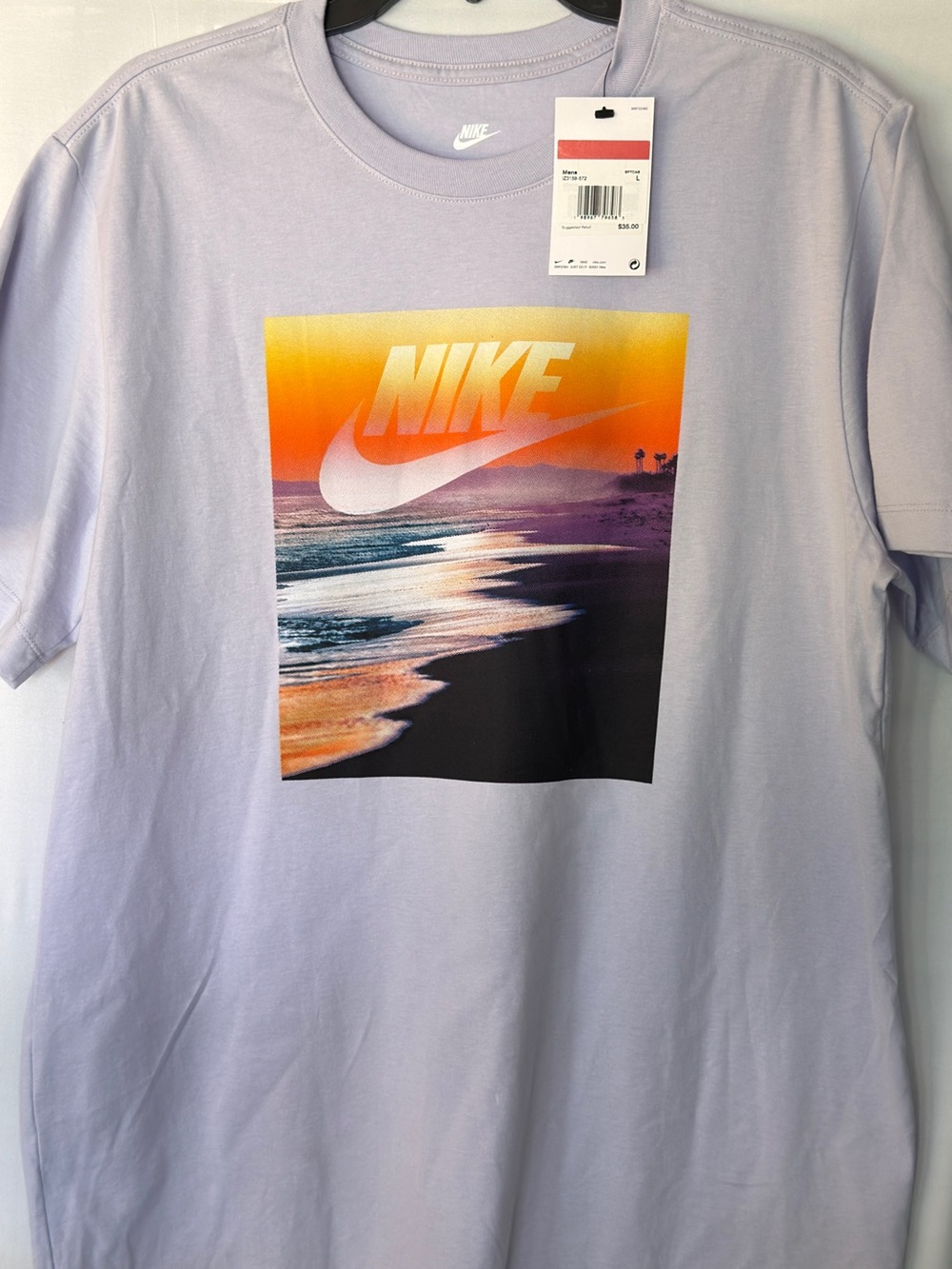 Nike Lavender Short Sleeve Tee with Sunset Graphic